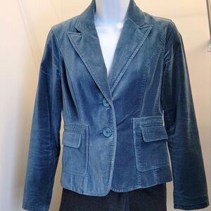 Velour Aqua Blue Blazer Sz: PXS
